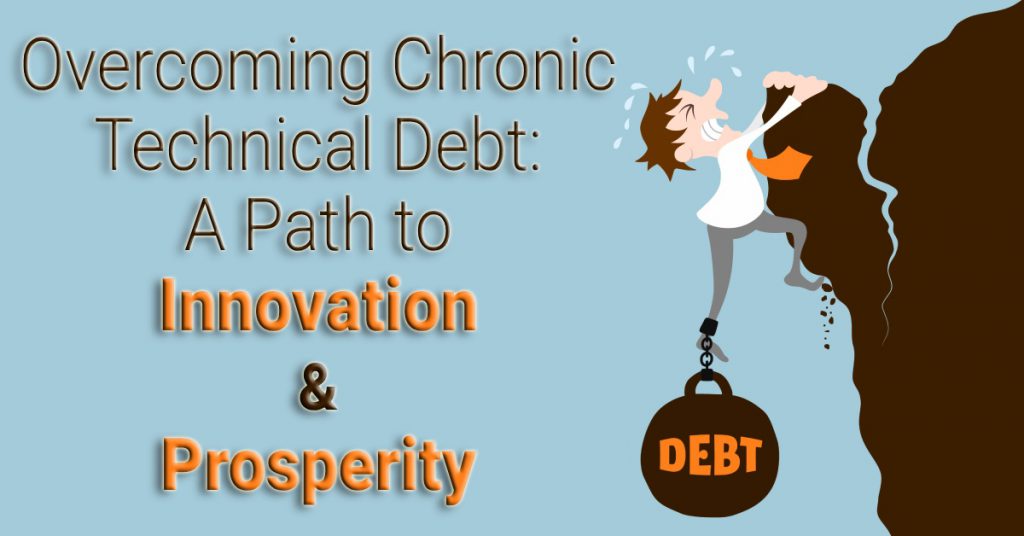 Illustration of a tangled web representing chronic technical debt in a business