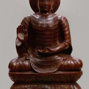 Hand Carved Rose Wood ''Budha'' Sculpture -12-in