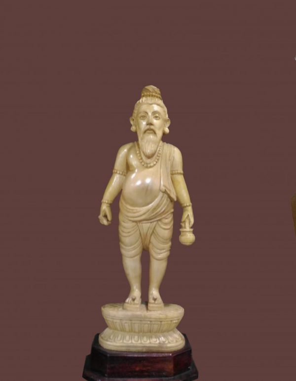 Hand Carved White Wood ''Agasthya'' Sage -10-in