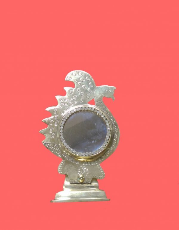 Mysterious Metal Mirror ''Aranmula Kannadi'' Peacock - 5-inch