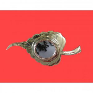 Mysterious Metal Mirror ''Aranmula Kannadi'' Peepal Leaf - 6-inch