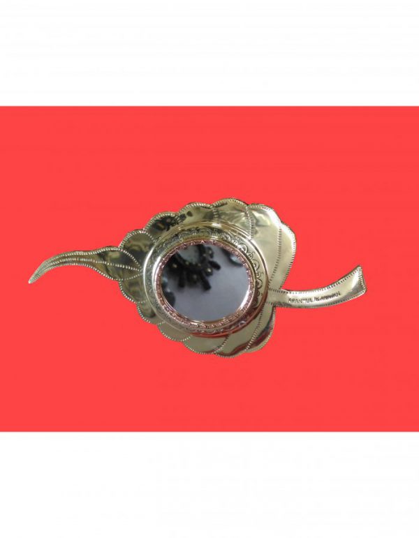 Mysterious Metal Mirror ''Aranmula Kannadi'' Peepal Leaf - 6-inch