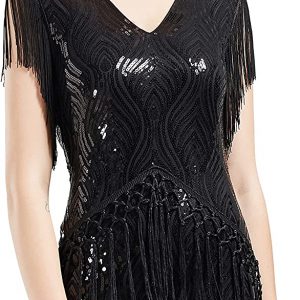 BABEYOND 1920s Flapper Dress Long Vintage Art Deco Dress