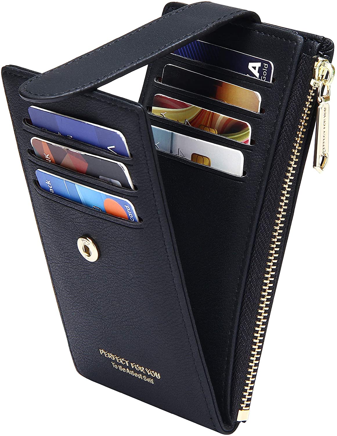 Badiya RFID Card Holder Wallet Slim Wallets Bifold Multi Card Case