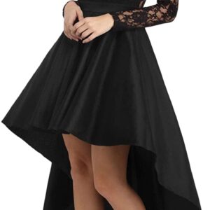 Bdcoco Floral Lace Hi Low Cocktail Party Dress Swing Prom