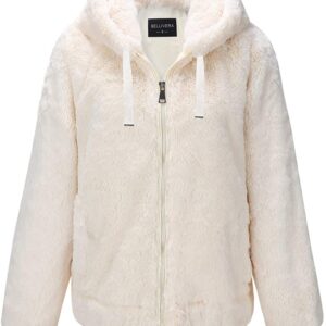 Bellivera Women's Faux Fur Fleece Coat, Fall and Winter Fashion