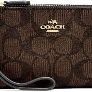COACH Signature PVC Double Corner Zip