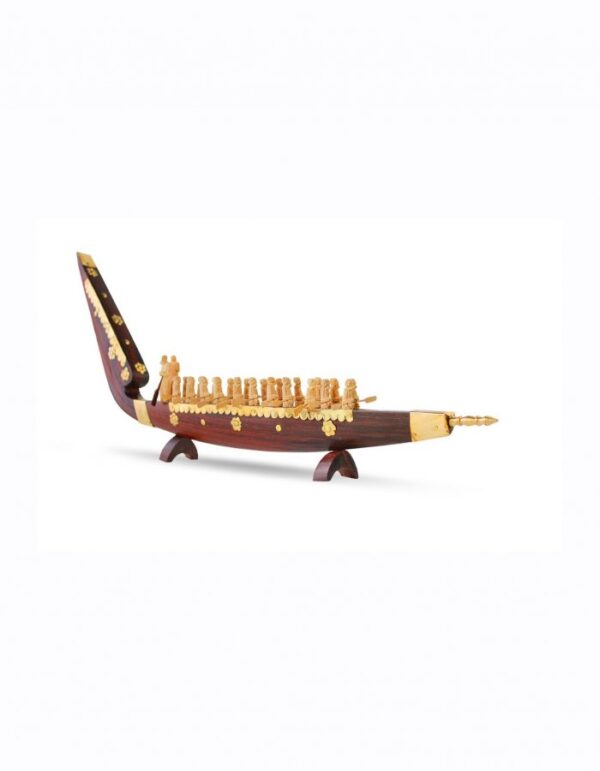 Decorative Hand Carved Wooden Snake Boats Sculpture - 26-inch - Image 3