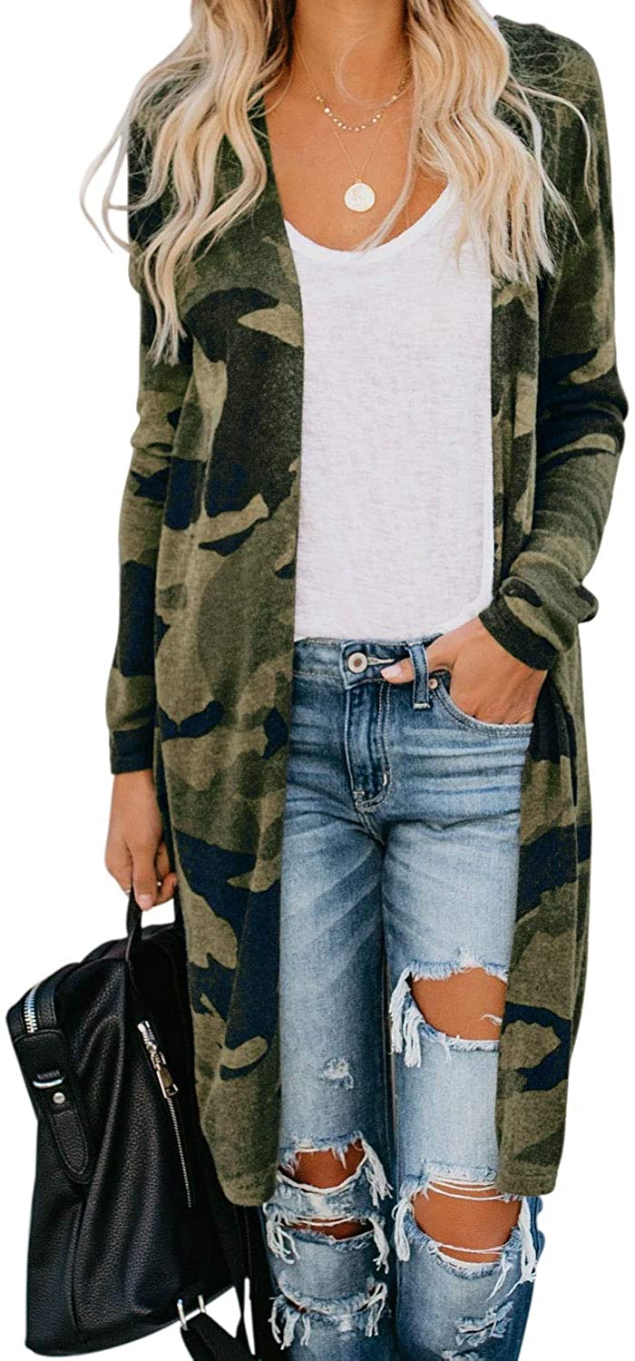 Dokotoo Womens 2021 Fashion Casual Open Thin Coats Jackets Outerwear