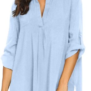 Ekouaer Women's Swimsuit Beach Cover Up Shirt Bikini Beachwear