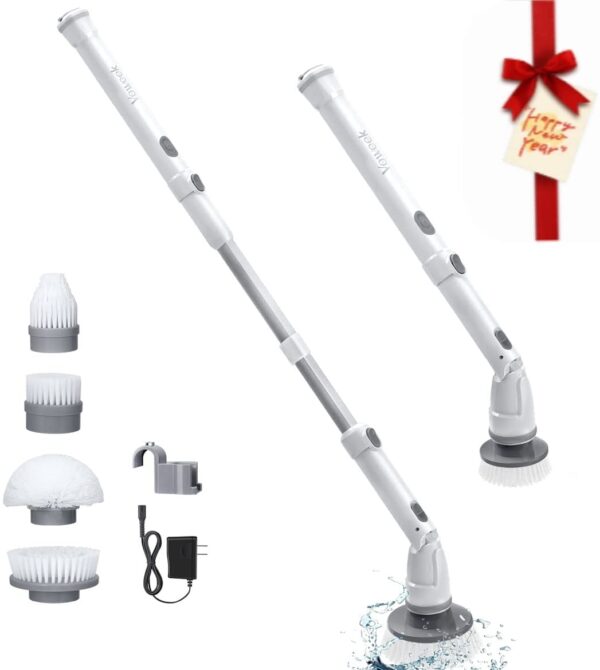 Electric Spin Scrubber, Voweek Cordless Cleaning Brush
