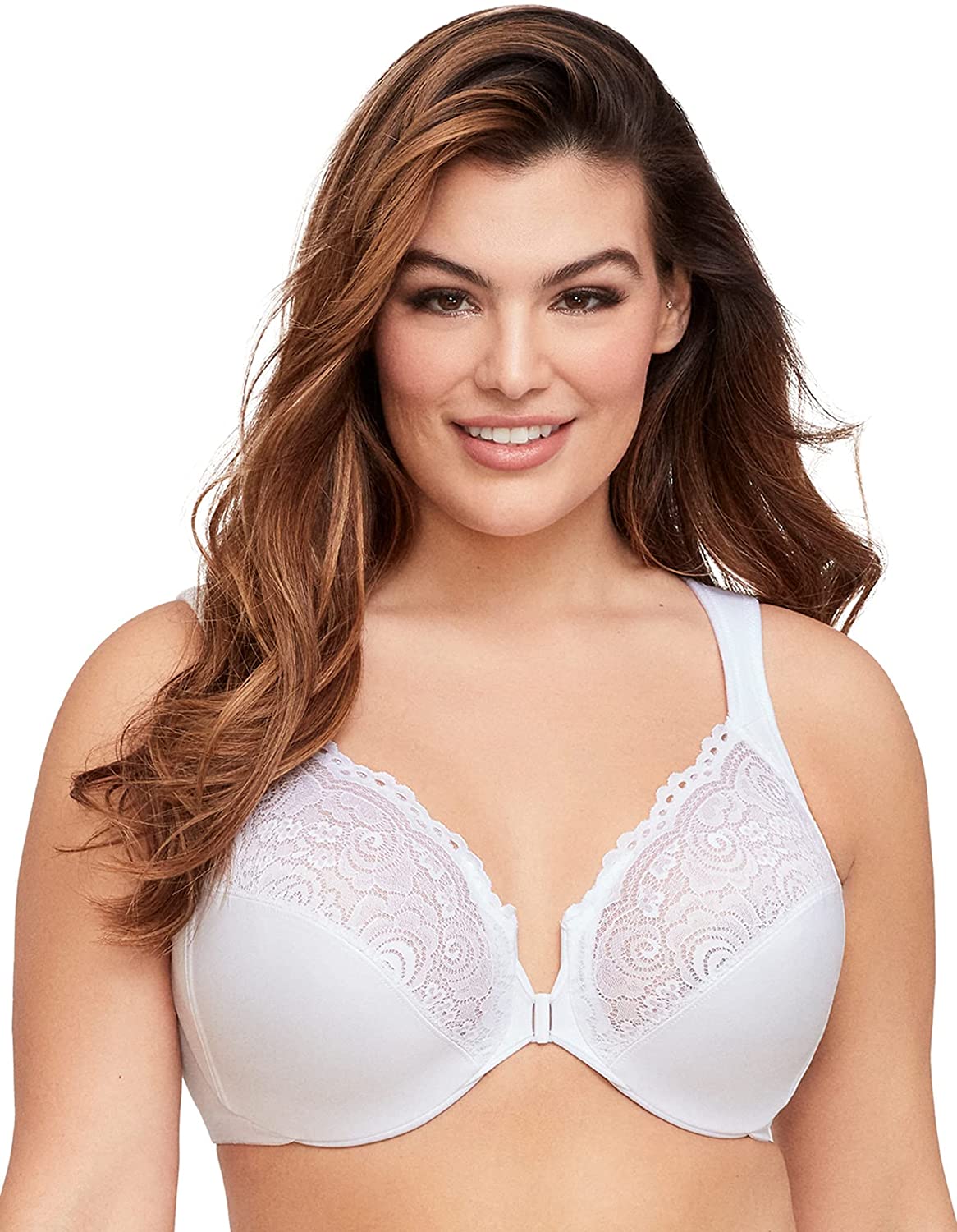 Glamorise Women's Plus Size Wonderwire Front-Close Bra Underwire