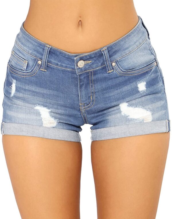 Govc Women Casual Summer Mid Waist Stretchy Denim Jean