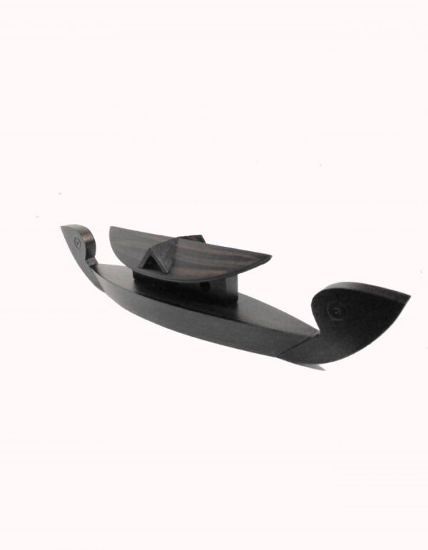 Hand Carved Rose Wood ''House Boat'' Statue 15-in