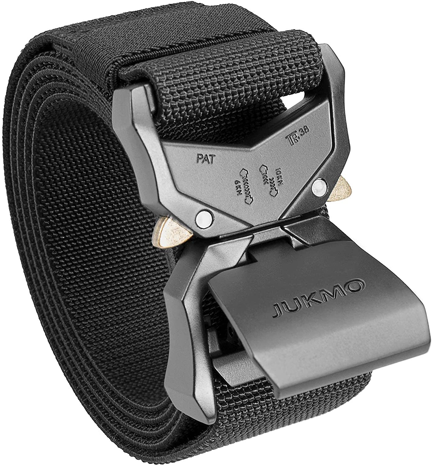 JUKMO Tactical Belt, Military Hiking Rigger 1.5" Nylon Web Work Belt