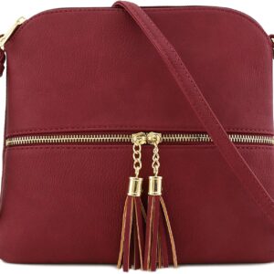 Lightweight Medium Crossbody Bag with Tassel