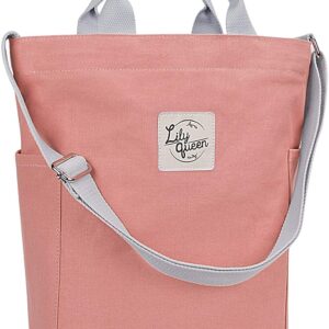 Lily Queen Women Canvas Tote Handbags Shoulder Work Bag Crossbody