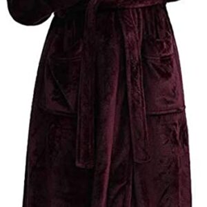 Long Hooded Robe for Women Flannel Fleece Full Length Nightgown