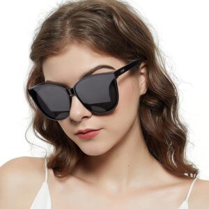 LVIOE Cat Eyes Sunglasses for Women, Polarized Oversized