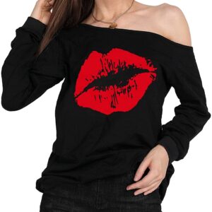 MAGICMK Woman’s Sweatershirt Lips Print Causal Blouse