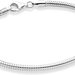 Miabella Solid 925 Sterling Silver Italian Snake Chain Bracelet