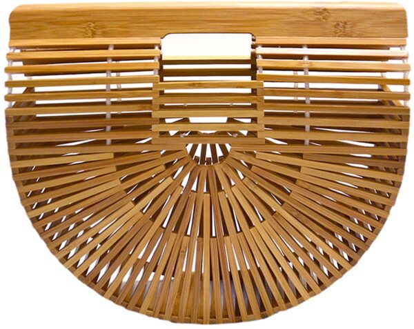 Miuco Womens Bamboo Handbag Handmade Large Tote Bag