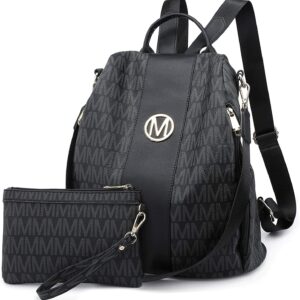 MKP Fashion Backpack Purse Multi Pockets Signature Anti-Theft Rucksack