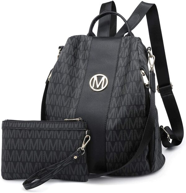 MKP Fashion Backpack Purse Multi Pockets Signature Anti-Theft Rucksack