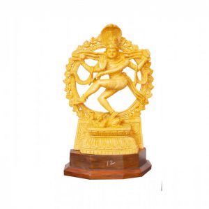 Beautiful Wooden Sculpture ''Lord Nataraja'' Statue 10-in