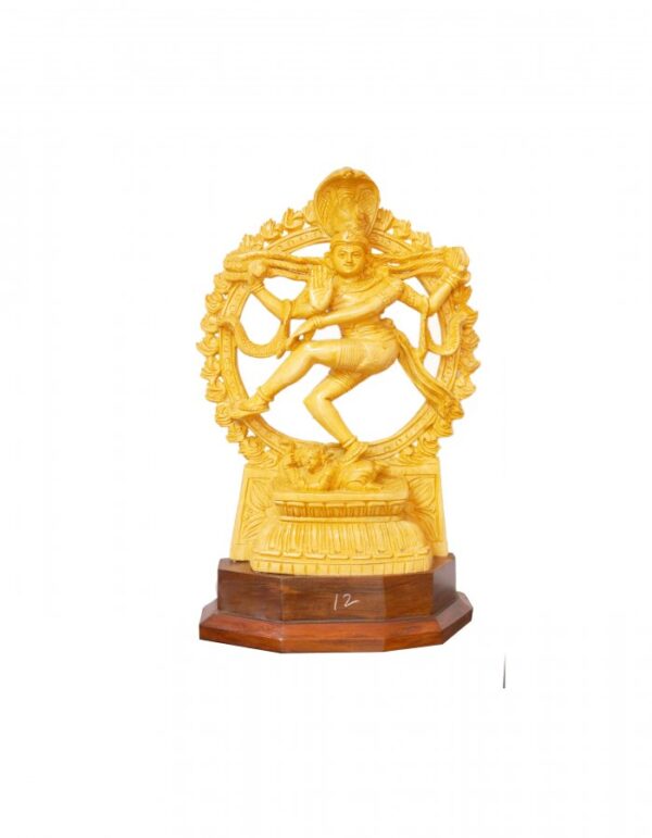 Beautiful Wooden Sculpture ''Lord Nataraja'' Statue 10-in