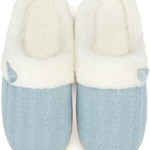 NineCiFun Women's Slip on Fuzzy House Slippers Memory Foam Slippers