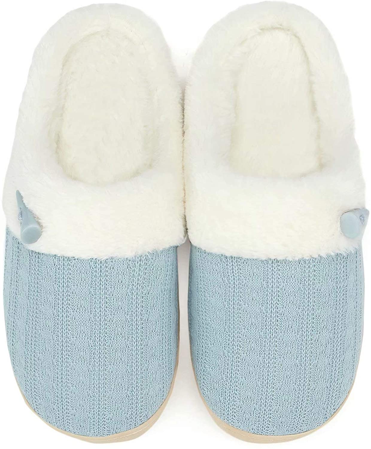 NineCiFun Women's Slip on Fuzzy House Slippers Memory Foam Slippers