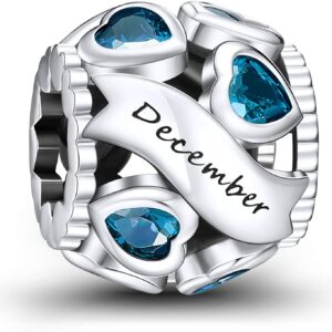 NINGAN Birthstone Charms Love Heart Bracelets and Necklace