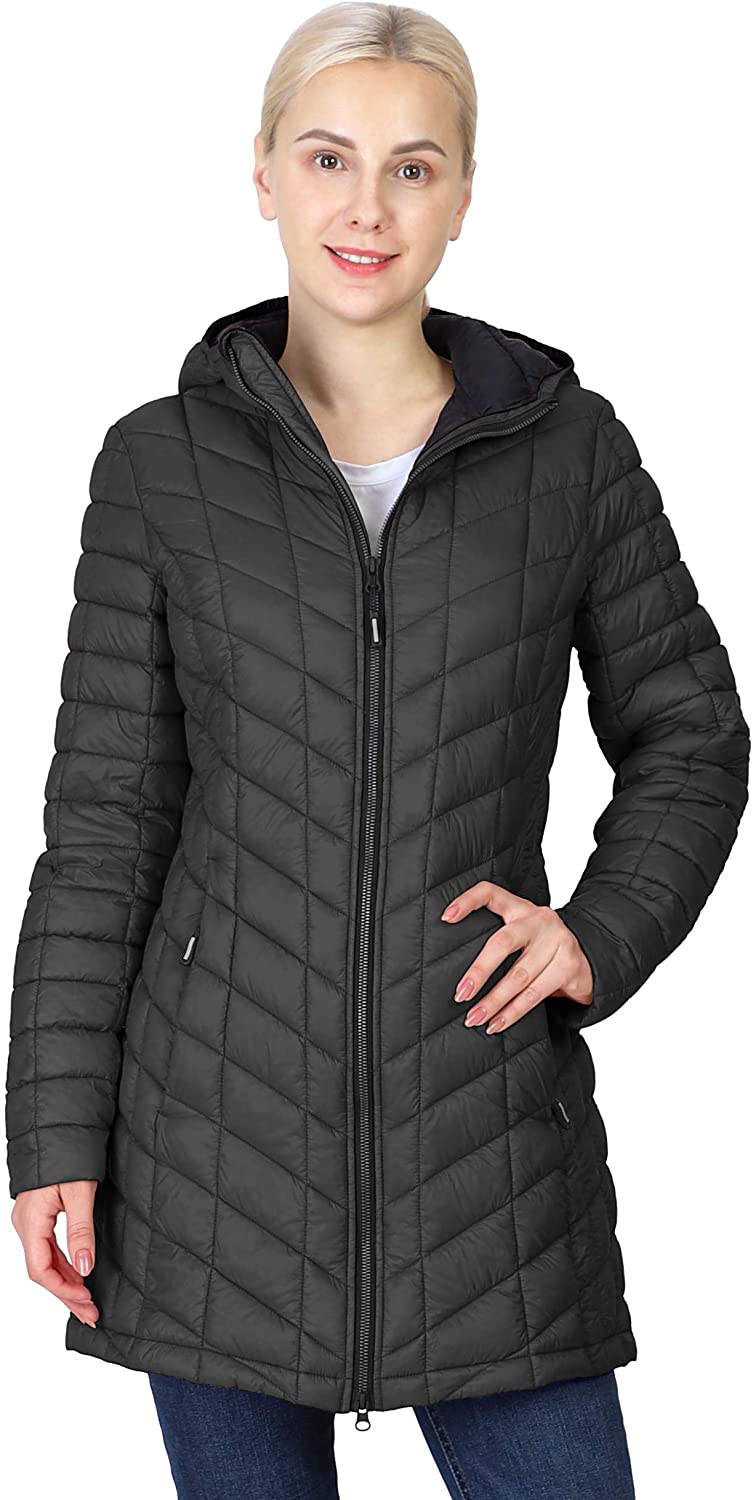 Outdoor Ventures Maryan Hooded Ultra Lightweight Long Puffer Coat