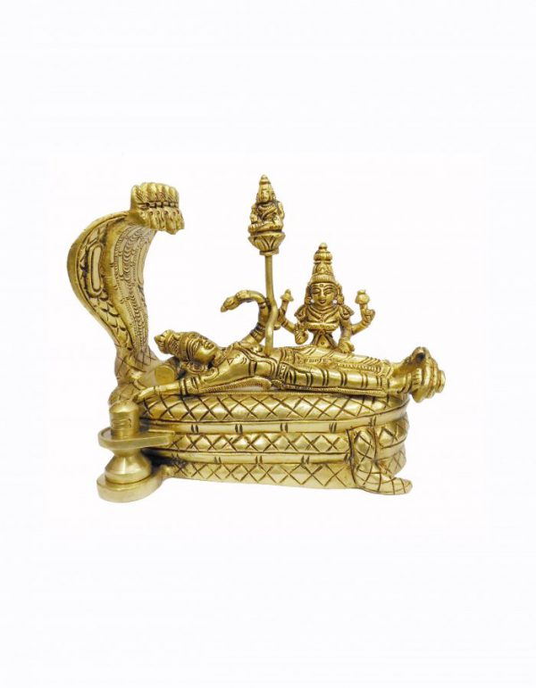 Lord Vishnu Reclined On Five Head Serpant ''Ananthasayanam'' - 8-in X 6-in