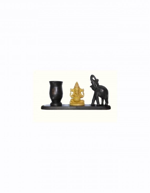 Art Cravers Wooden ''Elephant 'Ganesha''' Design Pen Holder 4-in