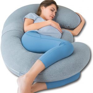 QUEEN ROSE Cooling Pregnancy Pillow, E Shaped Body Pillow