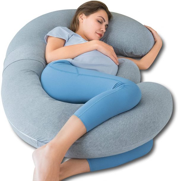 QUEEN ROSE Cooling Pregnancy Pillow, E Shaped Body Pillow