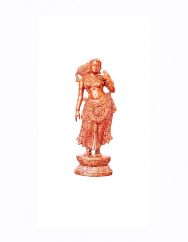 Hand Carved Rose Wood ''Shuka Bhashini'' Statue 24-in