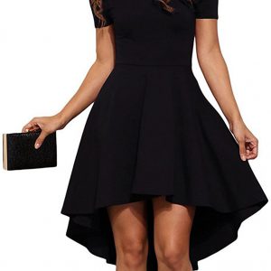 Sarin Mathews Womens Off The Shoulder Short Sleeve Skater Dress