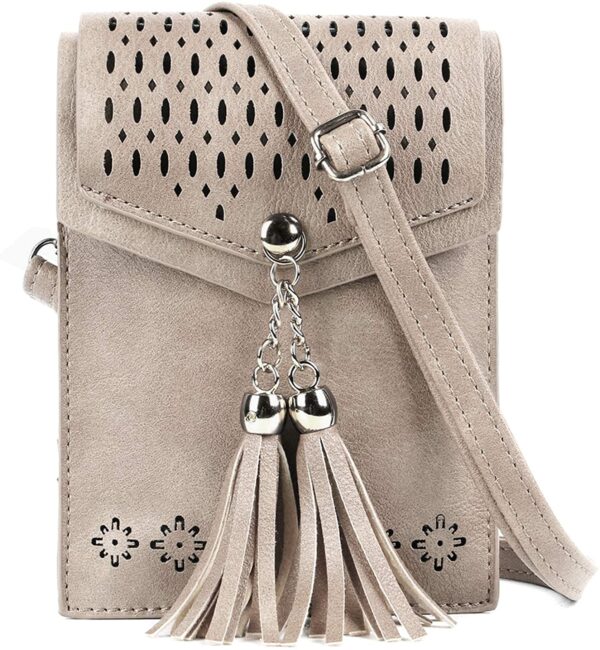 seOSTO Womens Small Crossbody Bag, Tassel Purse Holder Wallet