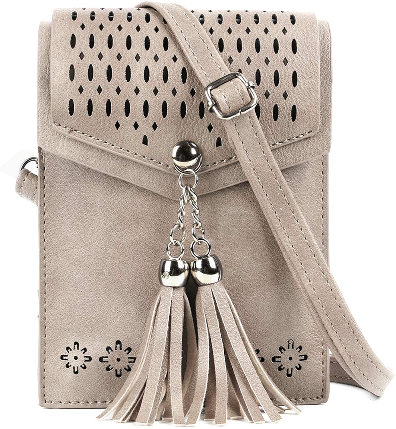 seOSTO Womens Small Crossbody Bag, Tassel Purse Holder Wallet