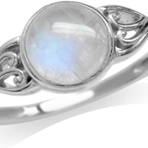 Silvershake 7mm Natural Moonstone 925 Sterling Silver