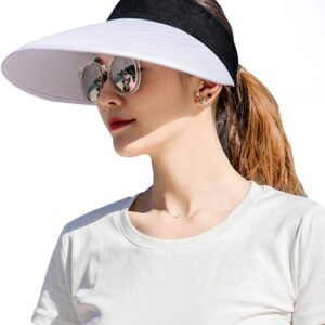 Sun Visor Hats Women Large Brim Summer UV Protection Beach Cap