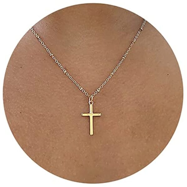 Tewiky 18k Gold/Silver Plated Evil Eye Turquoise Cross Pendant Choker
