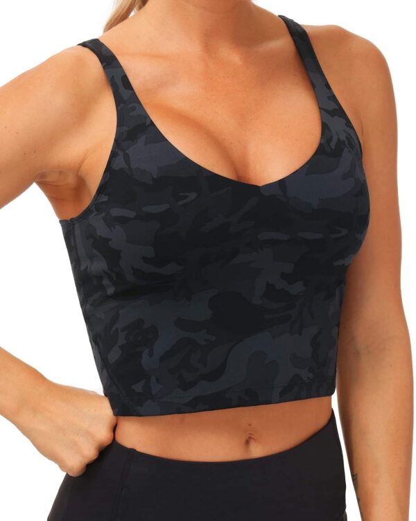 THE GYM PEOPLE Womens Camo Longline Sports Bra Wirefree