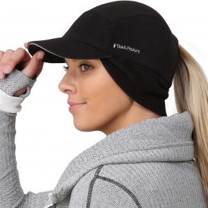 TrailHeads Fleece Ponytail Hat with Drop Down Ear Warmer