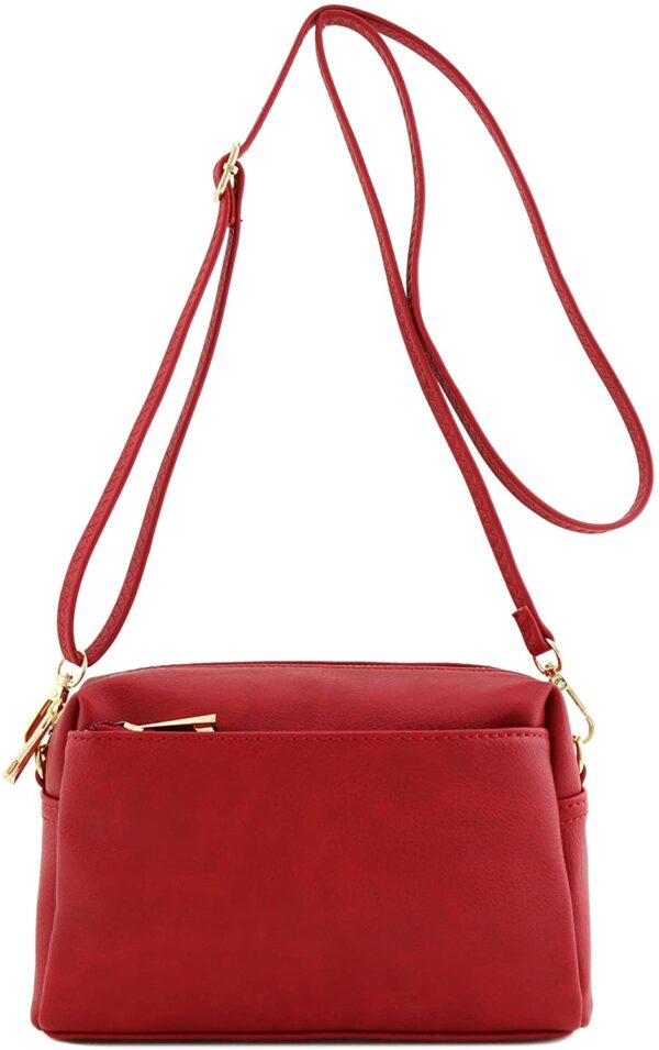 Triple Zip Small Crossbody Bag