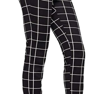 WDIRARA Women's Stretchy Plaid Print Pants Leggings