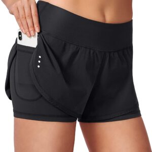 Women’s 2 in 1 Running Shorts Workout Athletic Gym Yoga Shorts
